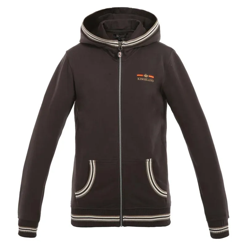 Kingsland St Andrews Unisex Sweat Jacket With Hood - Brown Liquorice